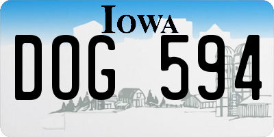 IA license plate DOG594