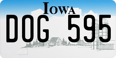 IA license plate DOG595