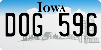 IA license plate DOG596