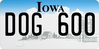 IA license plate DOG600
