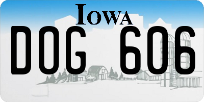 IA license plate DOG606