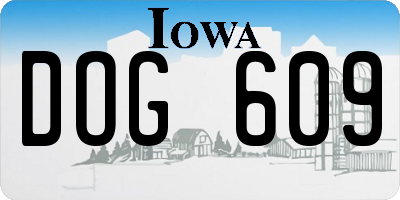 IA license plate DOG609