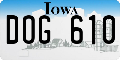 IA license plate DOG610