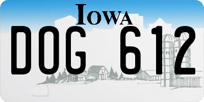 IA license plate DOG612