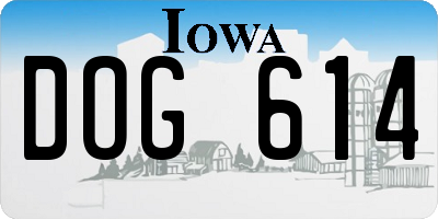 IA license plate DOG614