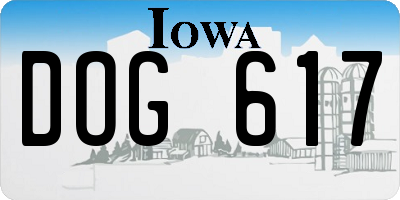 IA license plate DOG617