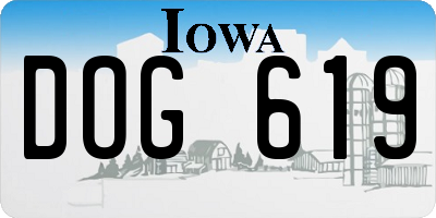 IA license plate DOG619