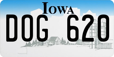 IA license plate DOG620