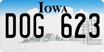 IA license plate DOG623
