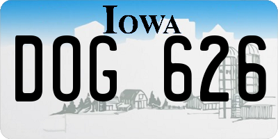 IA license plate DOG626