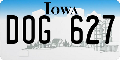 IA license plate DOG627