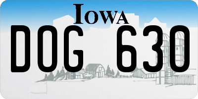 IA license plate DOG630
