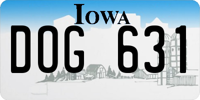 IA license plate DOG631