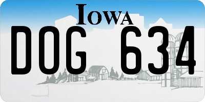 IA license plate DOG634