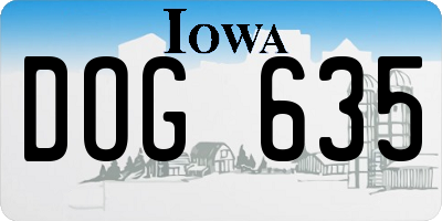 IA license plate DOG635