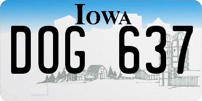 IA license plate DOG637