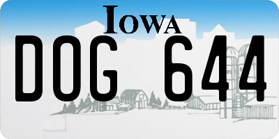 IA license plate DOG644