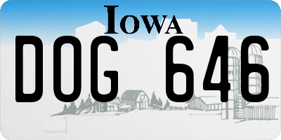 IA license plate DOG646