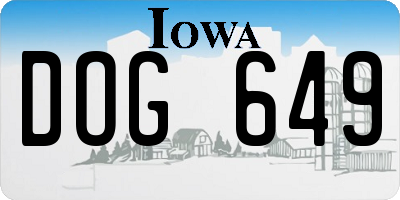 IA license plate DOG649