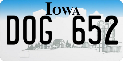 IA license plate DOG652