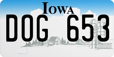 IA license plate DOG653