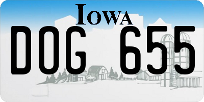 IA license plate DOG655