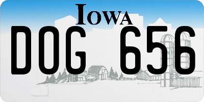 IA license plate DOG656