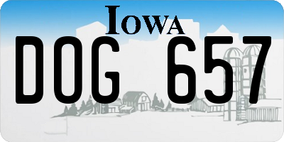 IA license plate DOG657