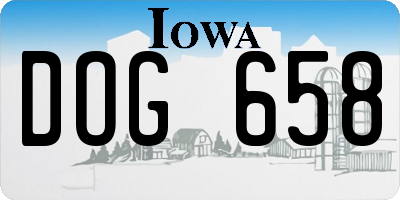 IA license plate DOG658