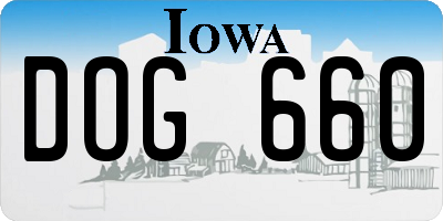IA license plate DOG660
