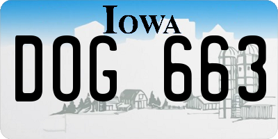 IA license plate DOG663