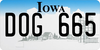 IA license plate DOG665