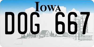IA license plate DOG667