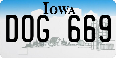IA license plate DOG669