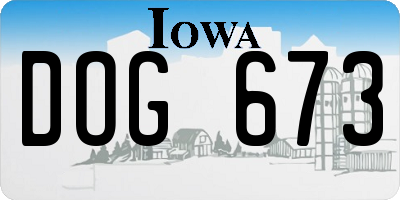 IA license plate DOG673