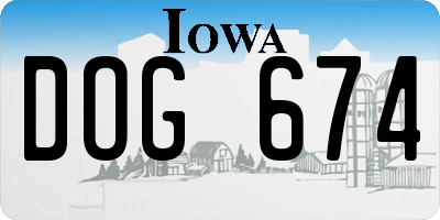 IA license plate DOG674
