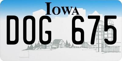 IA license plate DOG675