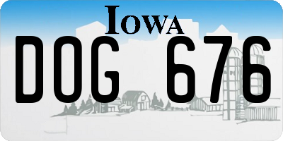 IA license plate DOG676