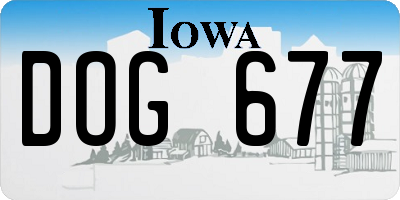 IA license plate DOG677