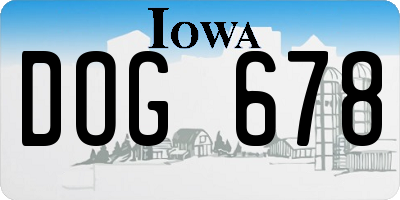 IA license plate DOG678