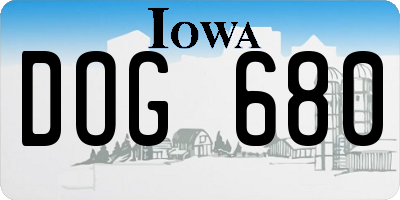 IA license plate DOG680