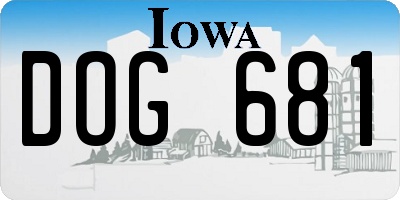 IA license plate DOG681