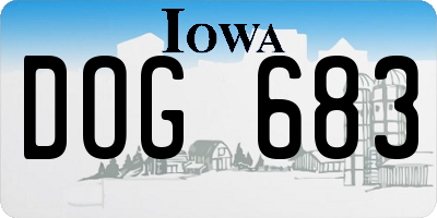 IA license plate DOG683
