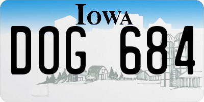 IA license plate DOG684
