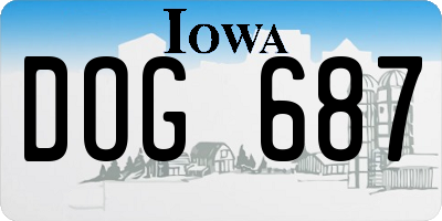IA license plate DOG687