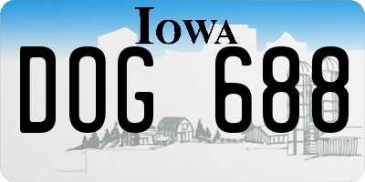 IA license plate DOG688