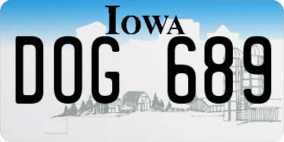 IA license plate DOG689