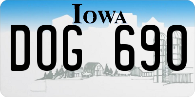IA license plate DOG690
