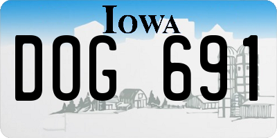 IA license plate DOG691