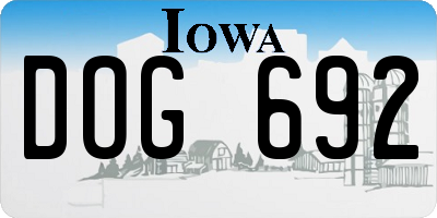 IA license plate DOG692